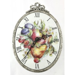 Horloge ovale décor fruits