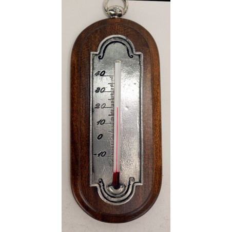 Thermomètre en étain avec applique