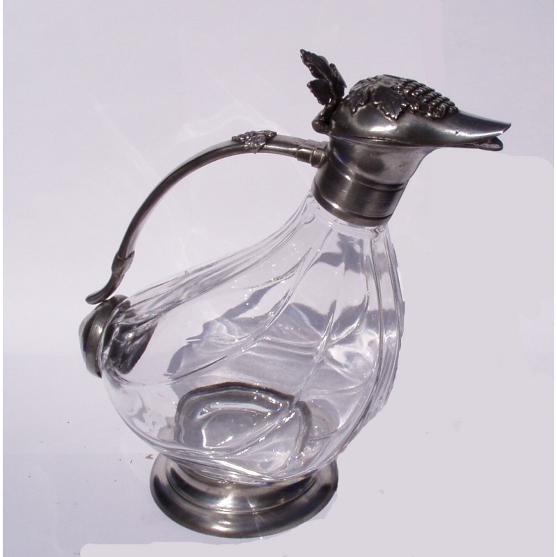 Carafe canard stylisé avec étain